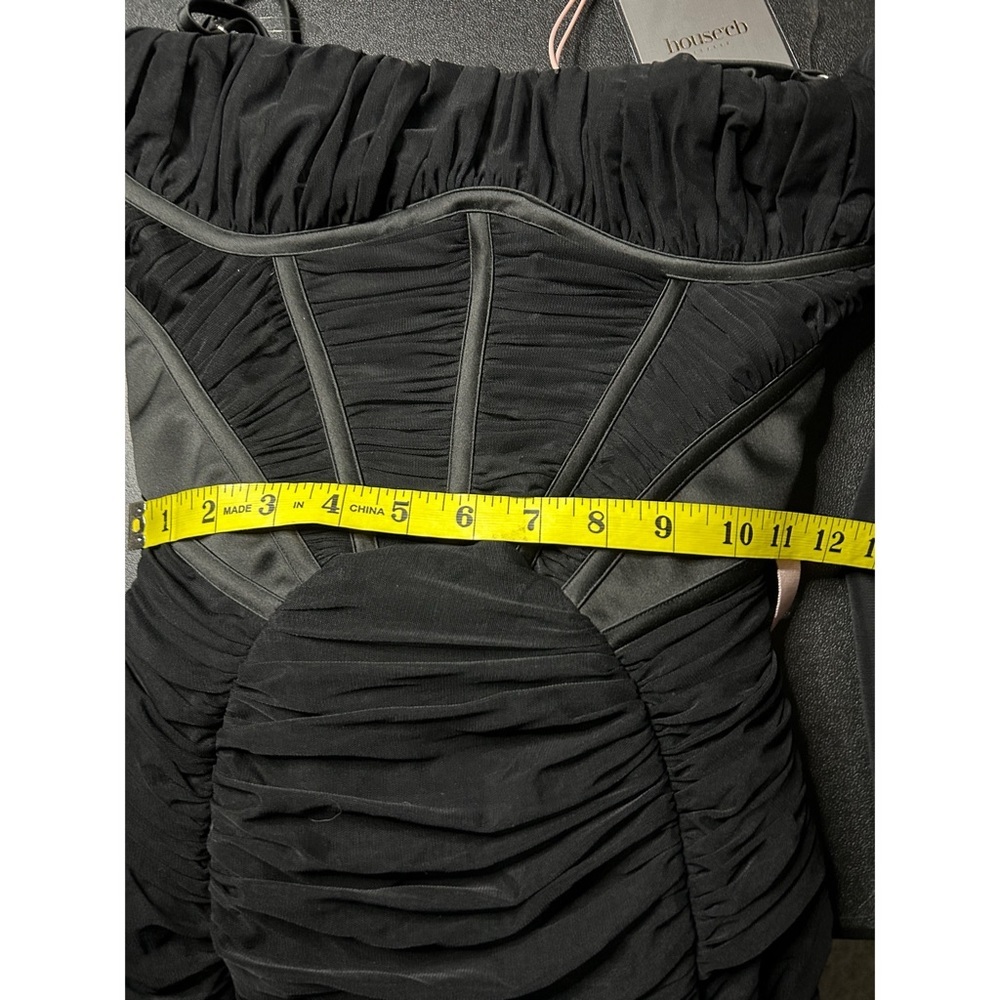 House of CB Freyja Black Gathered Corset Dress S Plus - Picture 9 of 16